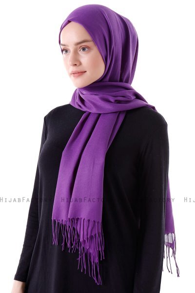 Demet - Dark Purple Pashmina Hijab