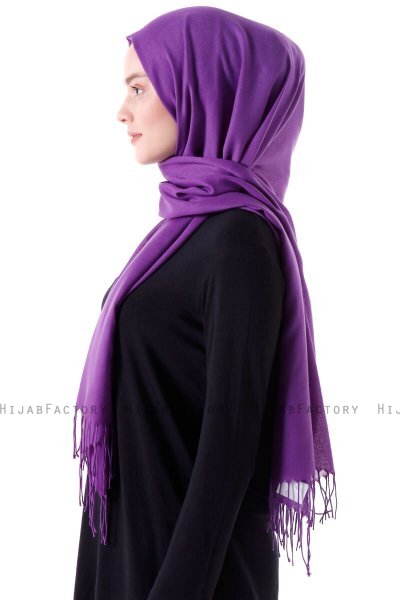 Demet - Dark Purple Pashmina Hijab