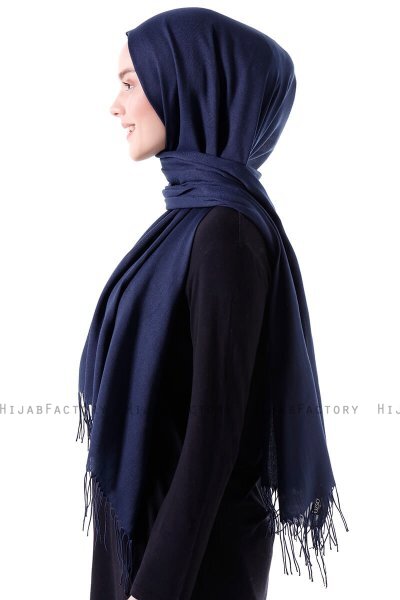 Demet - Navy Blue Pashmina Hijab