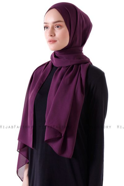 Hadise - Dark Purple Chiffon Hijab