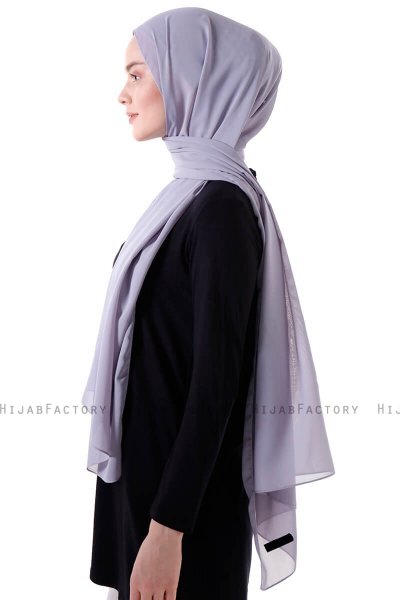 Hadise - Light Grey Chiffon Hijab