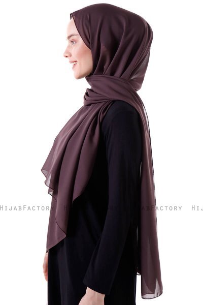 Hadise - Dark Brown Chiffon Hijab