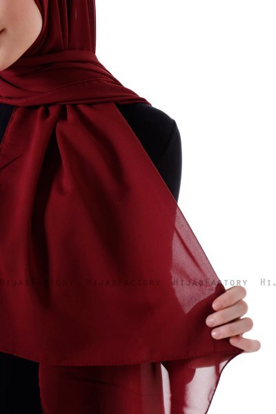 Hadise - Dark Bordeaux Chiffon Hijab