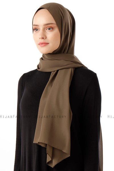 Hadise - Dark Khaki Chiffon Hijab