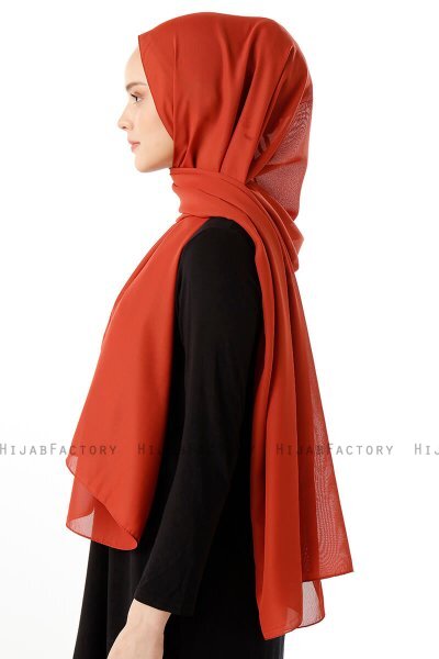 Hadise - Brick Red Chiffon Hijab