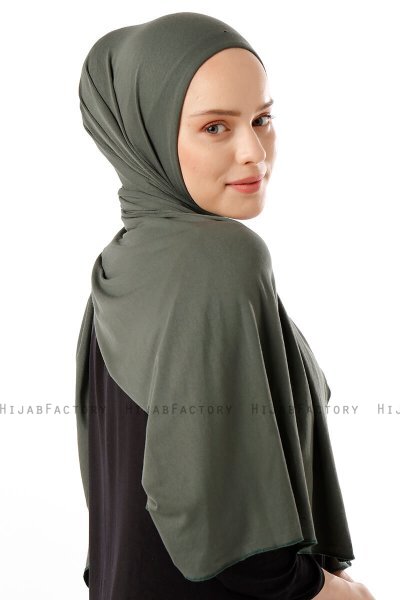 Neylan - Dark Khaki Basic Jersey Hijab
