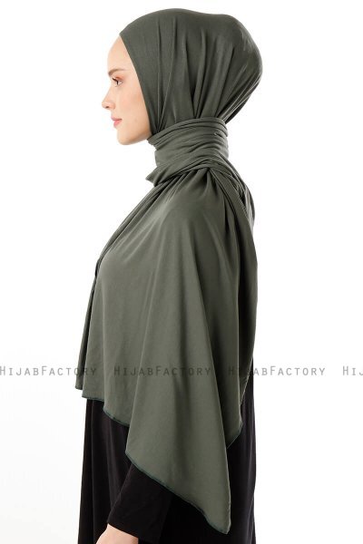 Neylan - Dark Khaki Basic Jersey Hijab