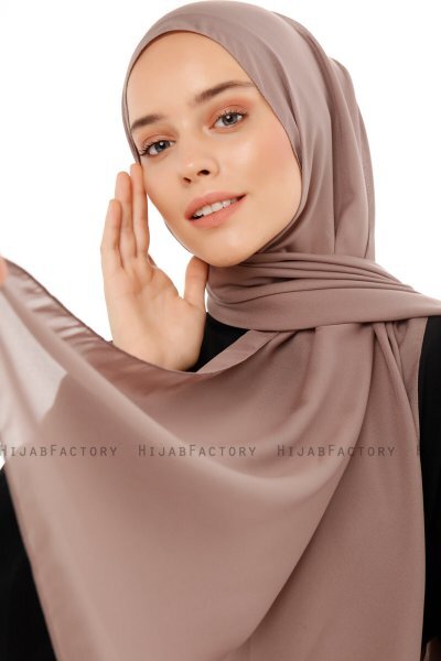 Esra - Dark Taupe Chiffon Hijab