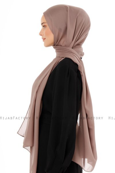 Esra - Dark Taupe Chiffon Hijab