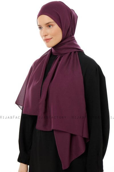 Esra - Dark Purple Chiffon Hijab