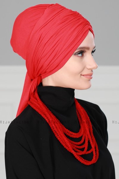 Amy - Red Cotton Turban - Ayse Turban