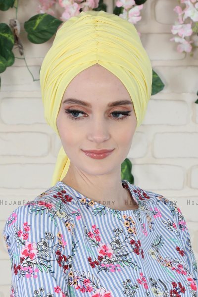 Amy - Yellow Cotton Turban - Ayse Turban