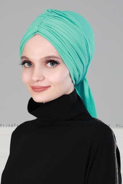 Amy - Turquoise Cotton Turban - Ayse Turban