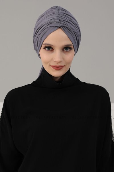 Amy - Grey Cotton Turban - Ayse Turban