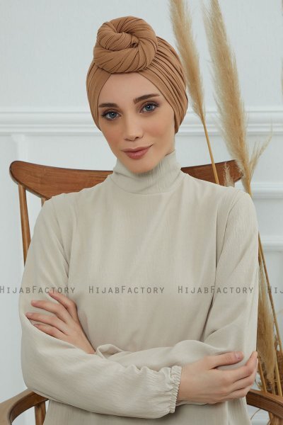 Amy - Light Brown Cotton Turban