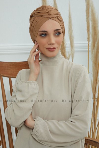 Amy - Light Brown Cotton Turban