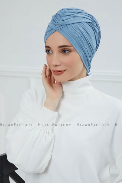 Amy - Sky Blue Cotton Turban