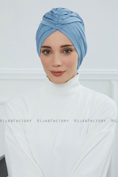 Amy - Sky Blue Cotton Turban