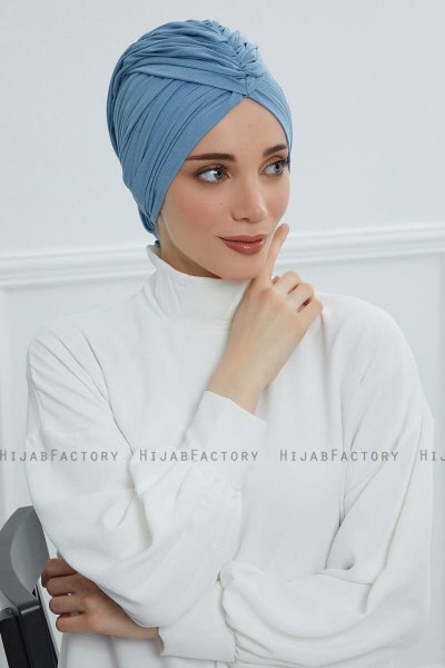 Amy - Sky Blue Cotton Turban