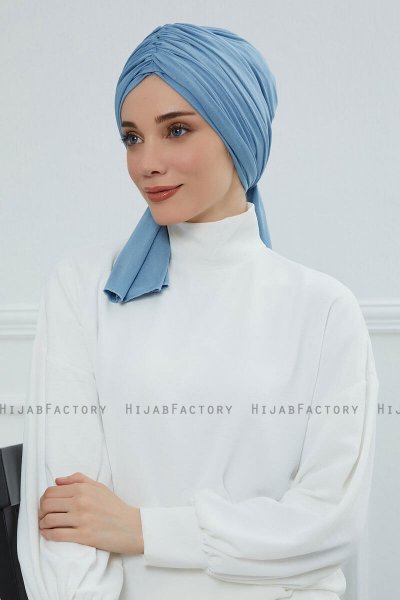 Amy - Sky Blue Cotton Turban