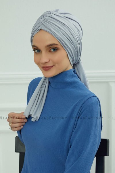 Amy - Light Grey Cotton Turban