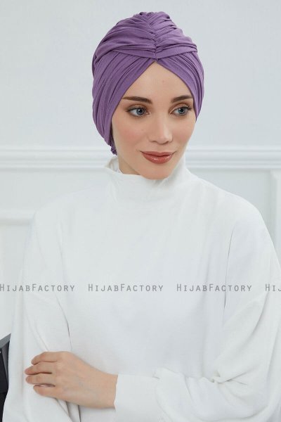 Amy - Violet Cotton Turban