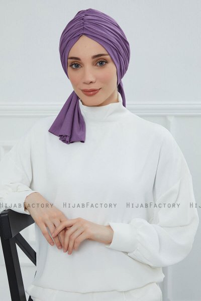 Amy - Violet Cotton Turban