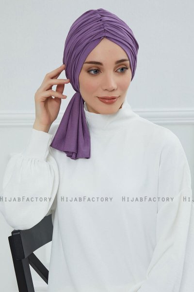 Amy - Violet Cotton Turban