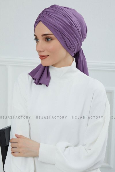 Amy - Violet Cotton Turban