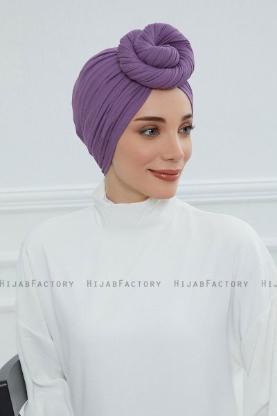 Amy - Violet Cotton Turban