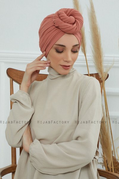 Amy - Salmon Cotton Turban