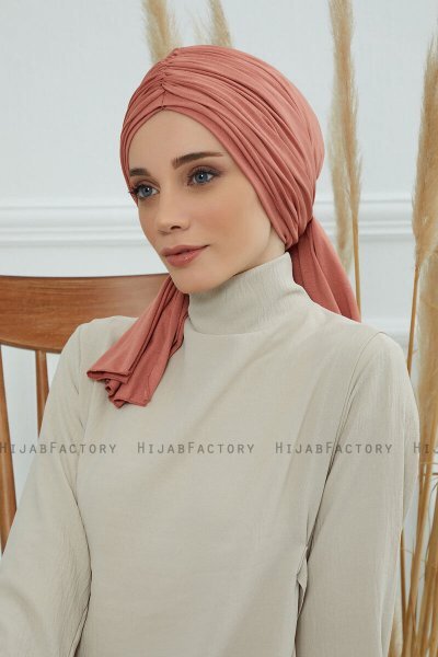 Amy - Salmon Cotton Turban
