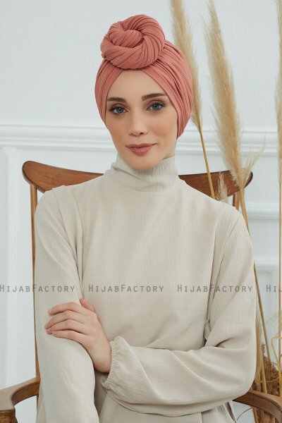 Amy - Salmon Cotton Turban