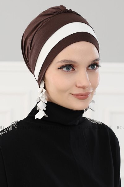Elsa - Brown & Creme Cotton Turban
