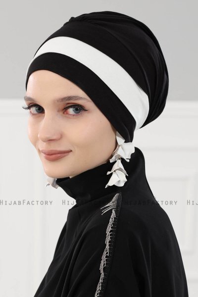 Elsa - Black & Creme Cotton Turban