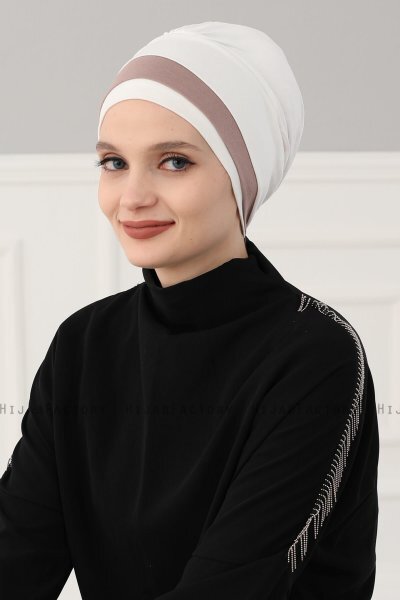 Elsa - Creme & Taupe Cotton Turban