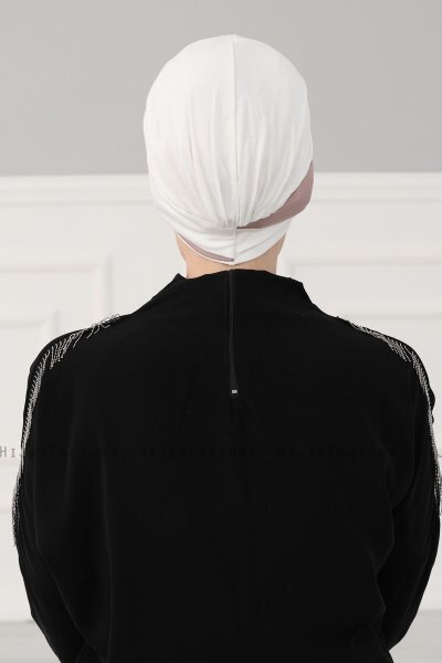 Elsa - Creme & Taupe Cotton Turban