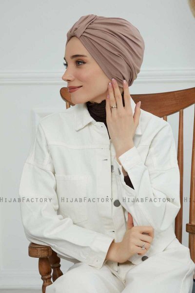 Laura - Taupe Cotton Turban