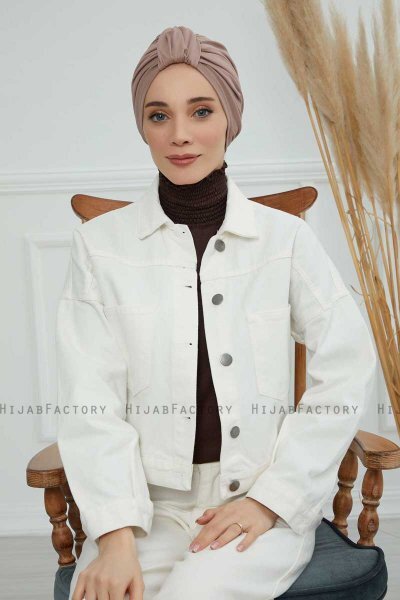 Laura - Taupe Cotton Turban