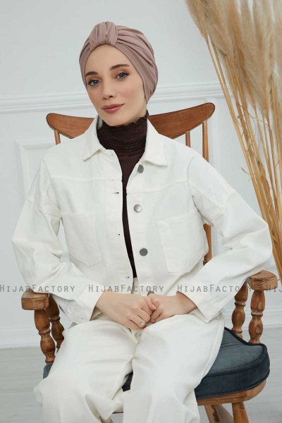 Laura - Taupe Cotton Turban