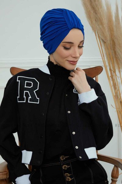 Laura - Blue Cotton Turban