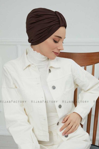 Laura - Brown Cotton Turban