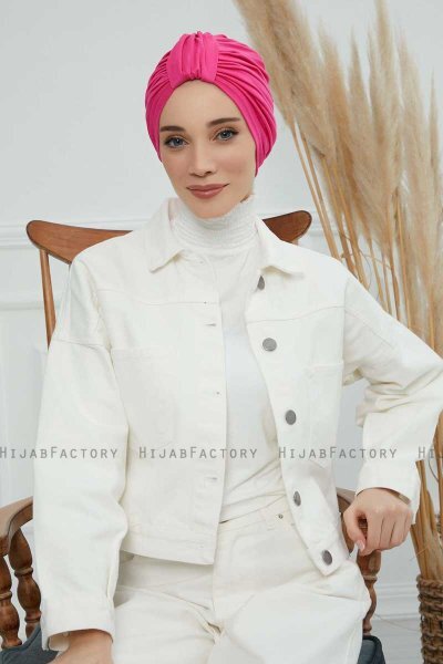 Laura - Fuchsia Cotton Turban