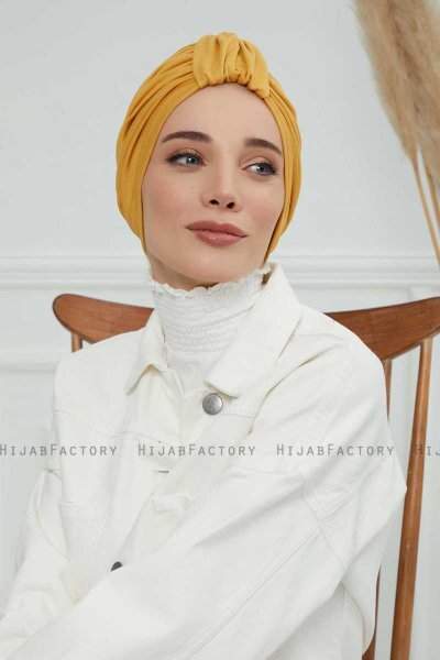 Laura - Mustard Cotton Turban