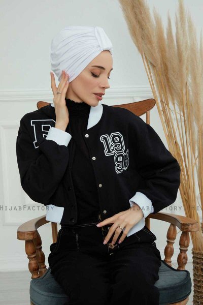 Laura - White Cotton Turban