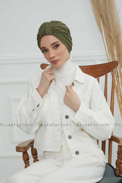 Laura - Khaki Cotton Turban