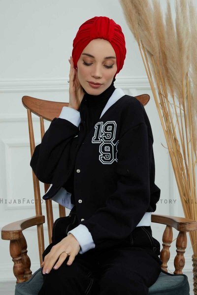 Laura - Red Cotton Turban