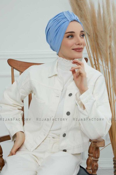Laura - Sky Blue Cotton Turban