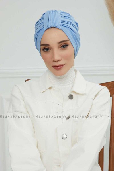 Laura - Sky Blue Cotton Turban