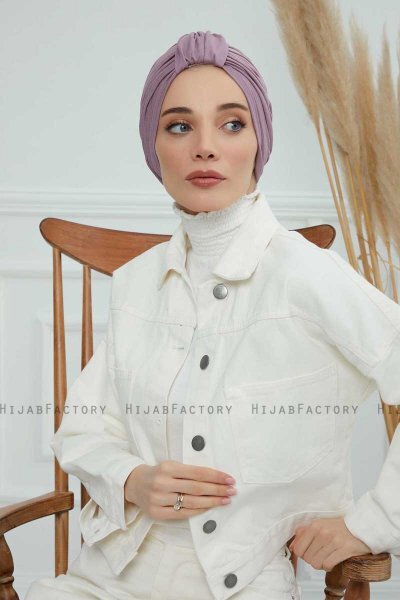 Laura - Lilac Cotton Turban